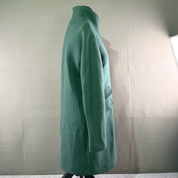 J Crew Cocoon Coat Women 2 Italian Stadium Cloth Nello Gori Wool Luxury Green - Picture 5 of 13
